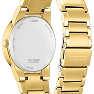 AU2002-52G Citizen Eco-Drive Quartz Gold-Tone Watch Gold / Grey Dial Gold-Tone Stainless Steel Men's Watch