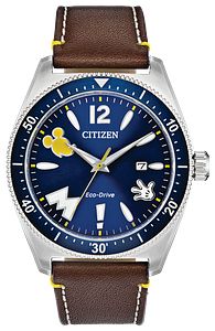 Citizen Disney Mickey Mouse AW1599-00W Blue Dial Stainless Steel Men's Watch