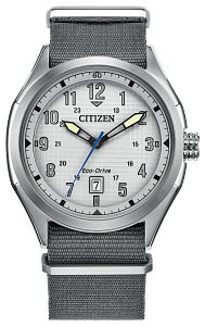AW1890-01A Citizen Eco-Drive Quartz White Dial Leather Watch White Dial Stainless Steel Men's Watch