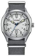 AW1890-01A Citizen Eco-Drive Quartz White Dial Leather Watch White Dial Stainless Steel Men's Watch