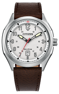AW1890-19B Citizen Eco-Drive Quartz Beige Dial Leather Watch Beige Dial Stainless Steel Men's Watch