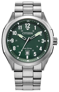 AW1890-51X Citizen Eco-Drive Quartz Green Dial Watch Green Dial Stainless Steel Men's Watch