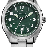 AW1890-51X Citizen Eco-Drive Quartz Green Dial Watch Green Dial Stainless Steel Men's Watch