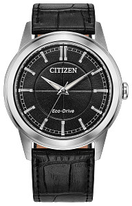 AW2110-06E Citizen Eco-Drive Quartz Watch Silver / Black Dial Stainless Steel Men's Watch