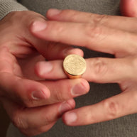Yellow Gold St. Benedict Signet Ring