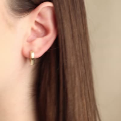 14K Gold Heart Hoop Earrings