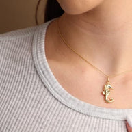 14K Gold Seahorse Necklace