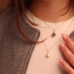 14K Gold 3D Playing Dice Pendant Necklace (S/L)