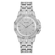 96L305 Bulova Octava Quartz Crystal Silver Dial Ladies Watch