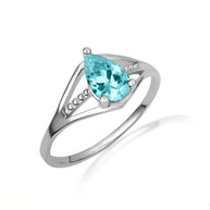 .925 Sterling Silver Round Beaded Cubic Zirconia Birthstone Ring