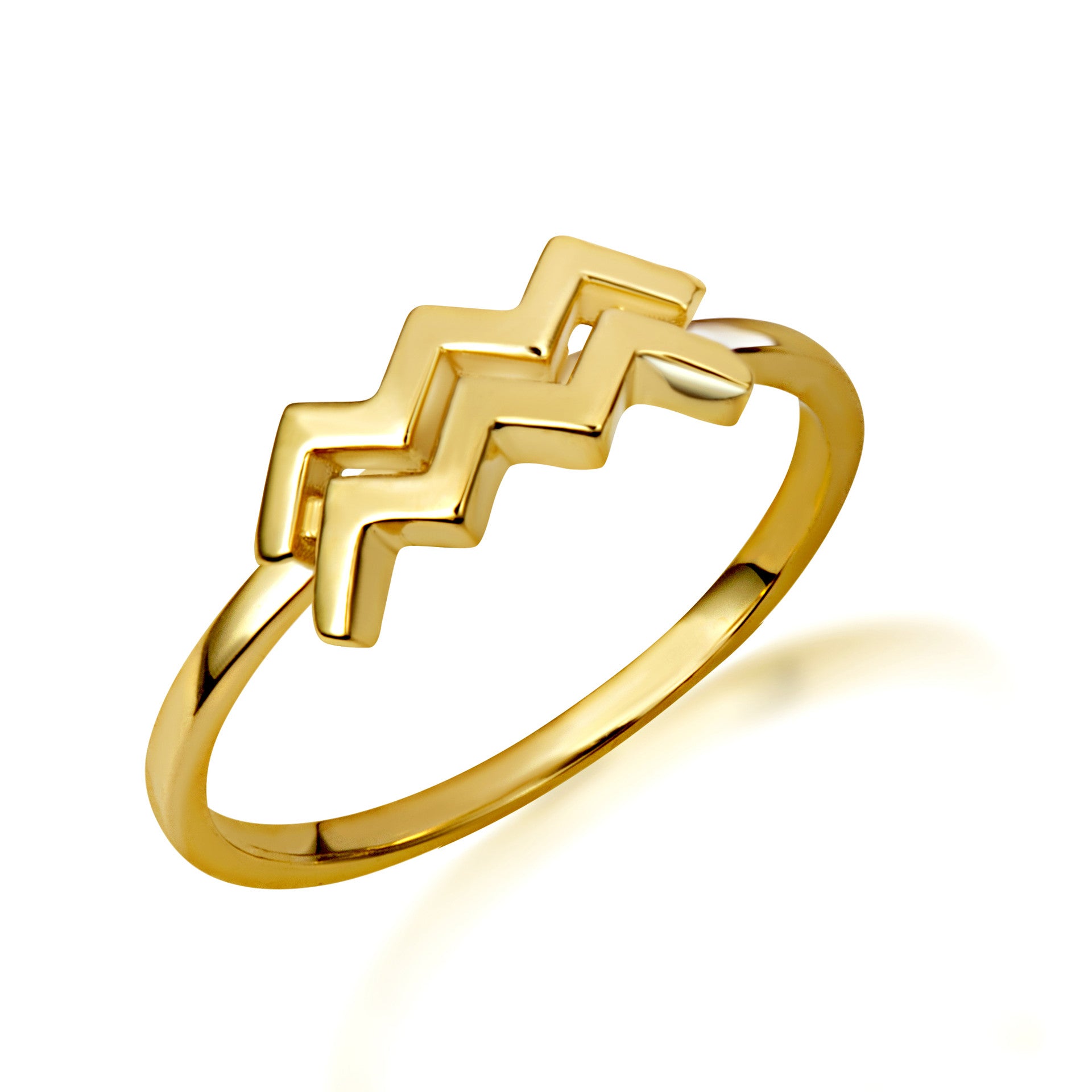 Gold Personalized Zodiac Sign Band Ring (Available in Yellow/Rose/White Gold)