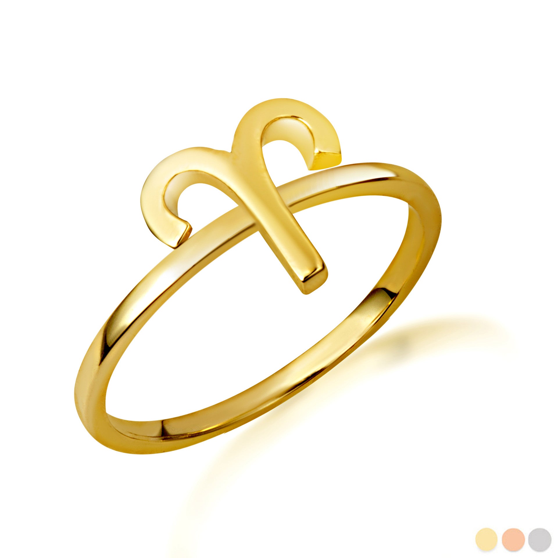 Gold Personalized Zodiac Sign Band Ring (Available in Yellow/Rose/White Gold)