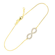 14K Gold Cubic Zirconia Infinity Bracelet