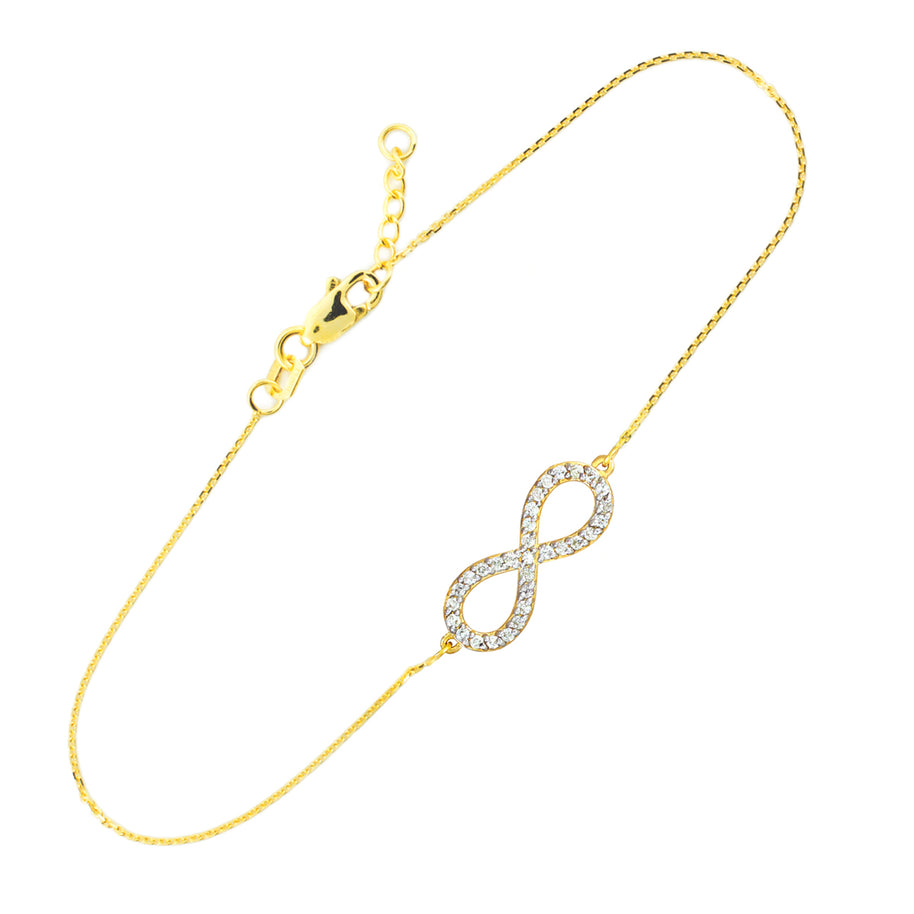 14K Gold Diamond Infinity Bracelet
