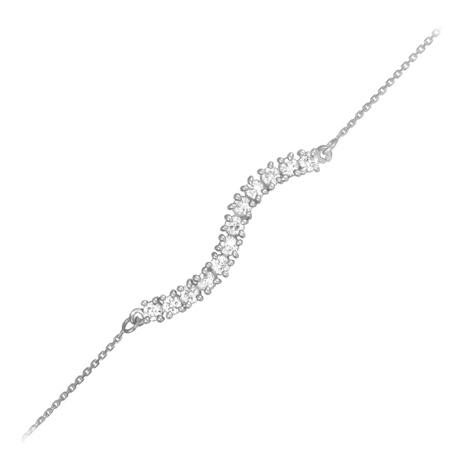 14k White Gold CZ Journey Bracelet