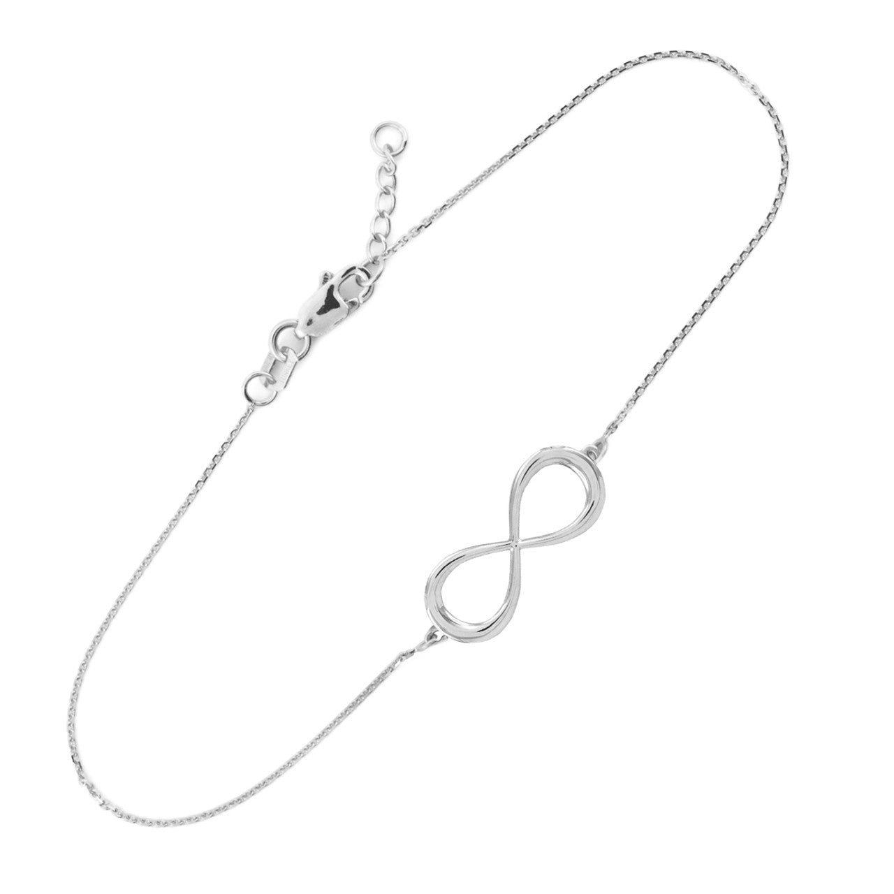 .925 Sterling Silver Classic Infinity Bracelet