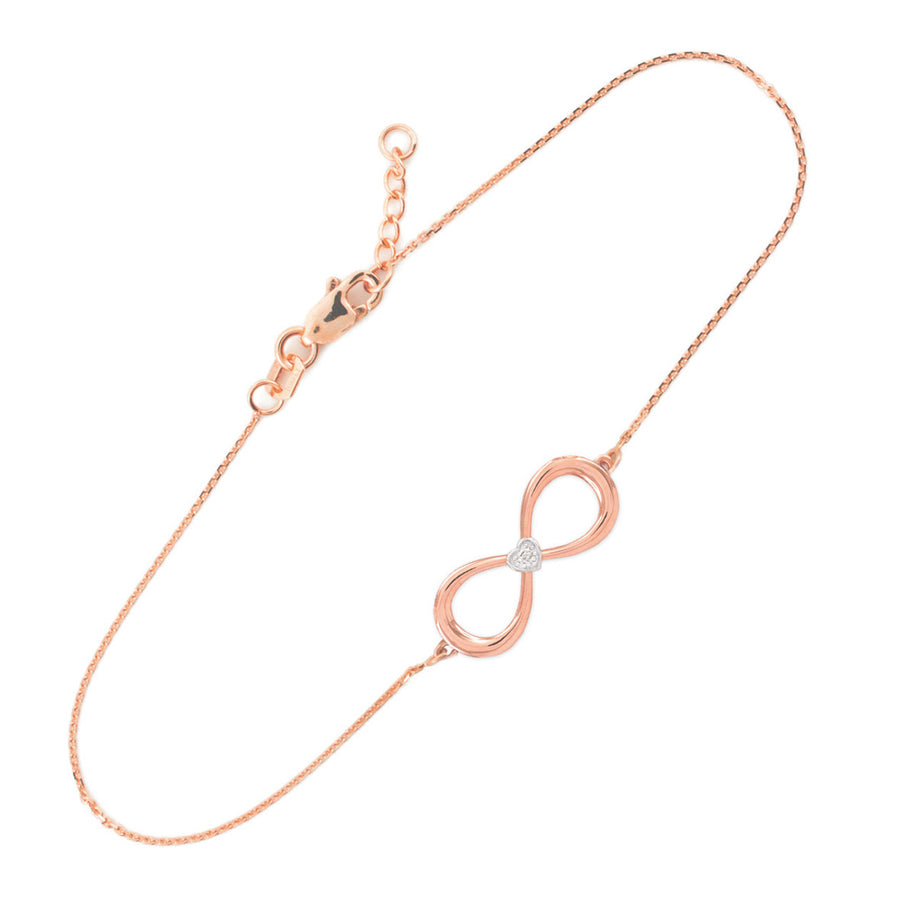 14K Gold Diamond Infinity Bracelet (Available in Yellow/Rose/White Gold)