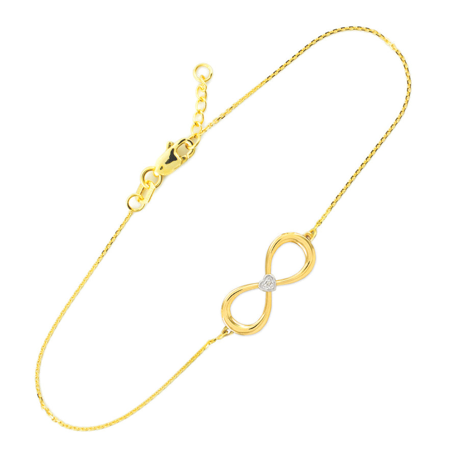 14K Gold Diamond Infinity Bracelet (Available in Yellow/Rose/White Gold)