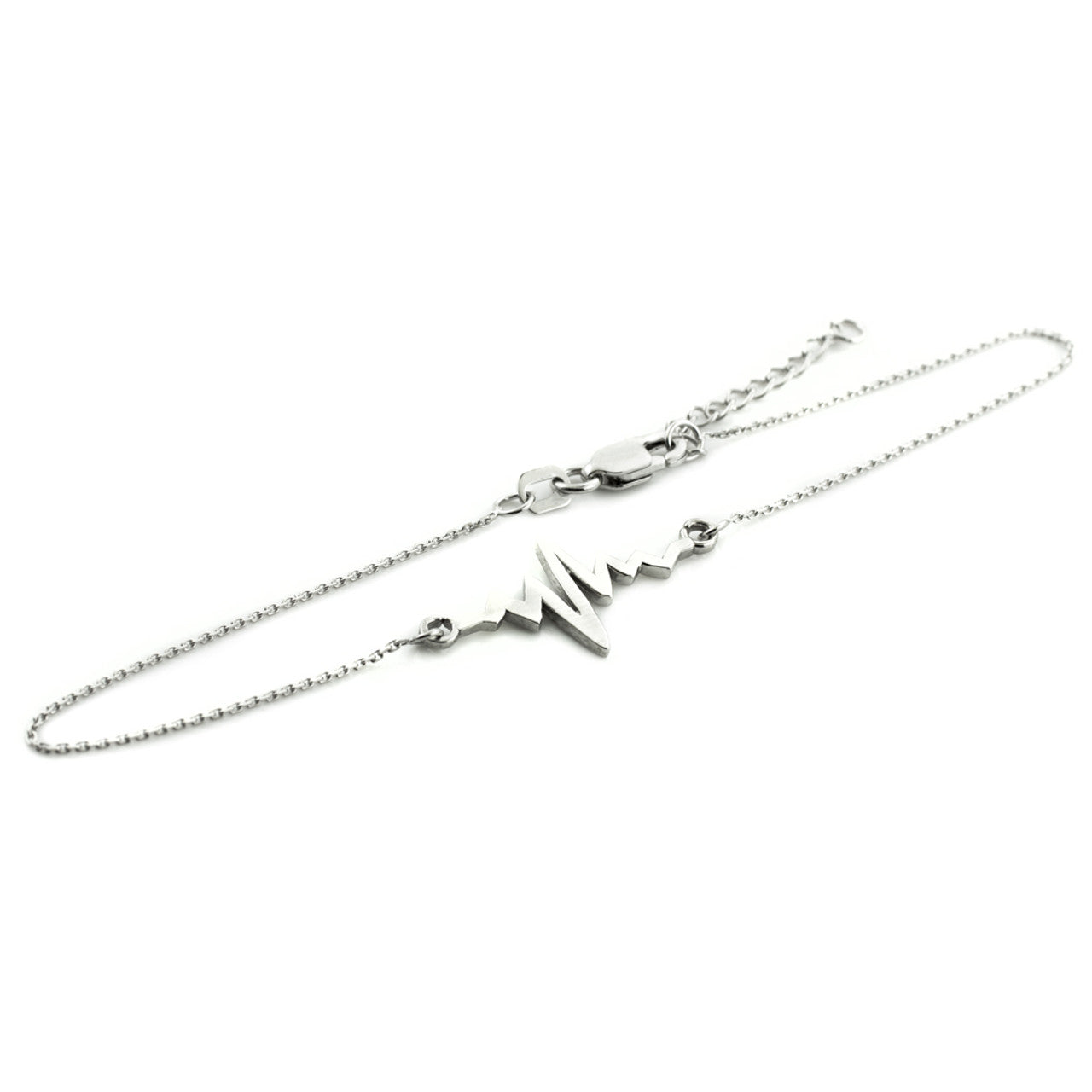 Sterling Silver Heartbeat Pulse Bracelet