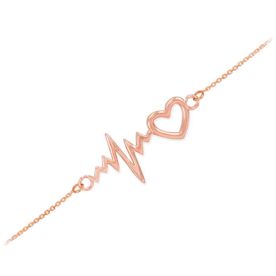 14k Gold Heartbeat Bracelet (Available in Yellow/Rose/White Gold)