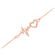 14k Gold Heartbeat Bracelet (Available in Yellow/Rose/White Gold)
