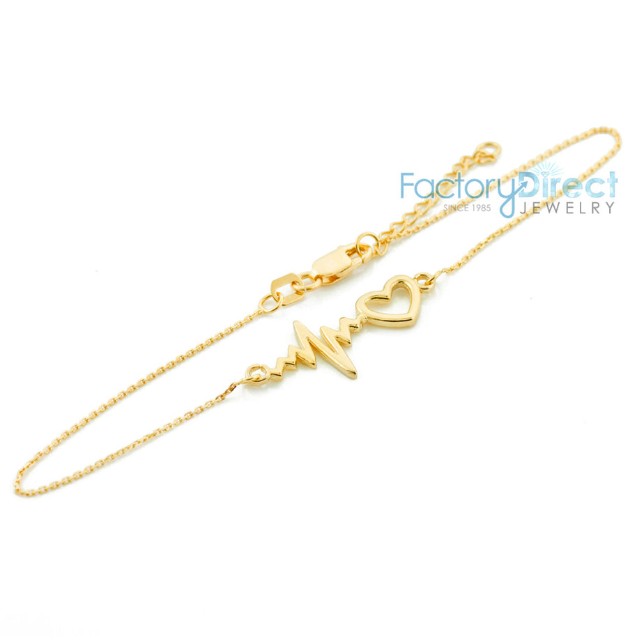 14k Gold Heartbeat Bracelet (Available in Yellow/Rose/White Gold)