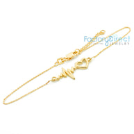 14k Gold Heartbeat Bracelet (Available in Yellow/Rose/White Gold)