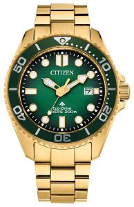 Citizen Promaster Dive BN0262-59W Eco-Drive Green Dial Gold-Tone Men's Dive Watch