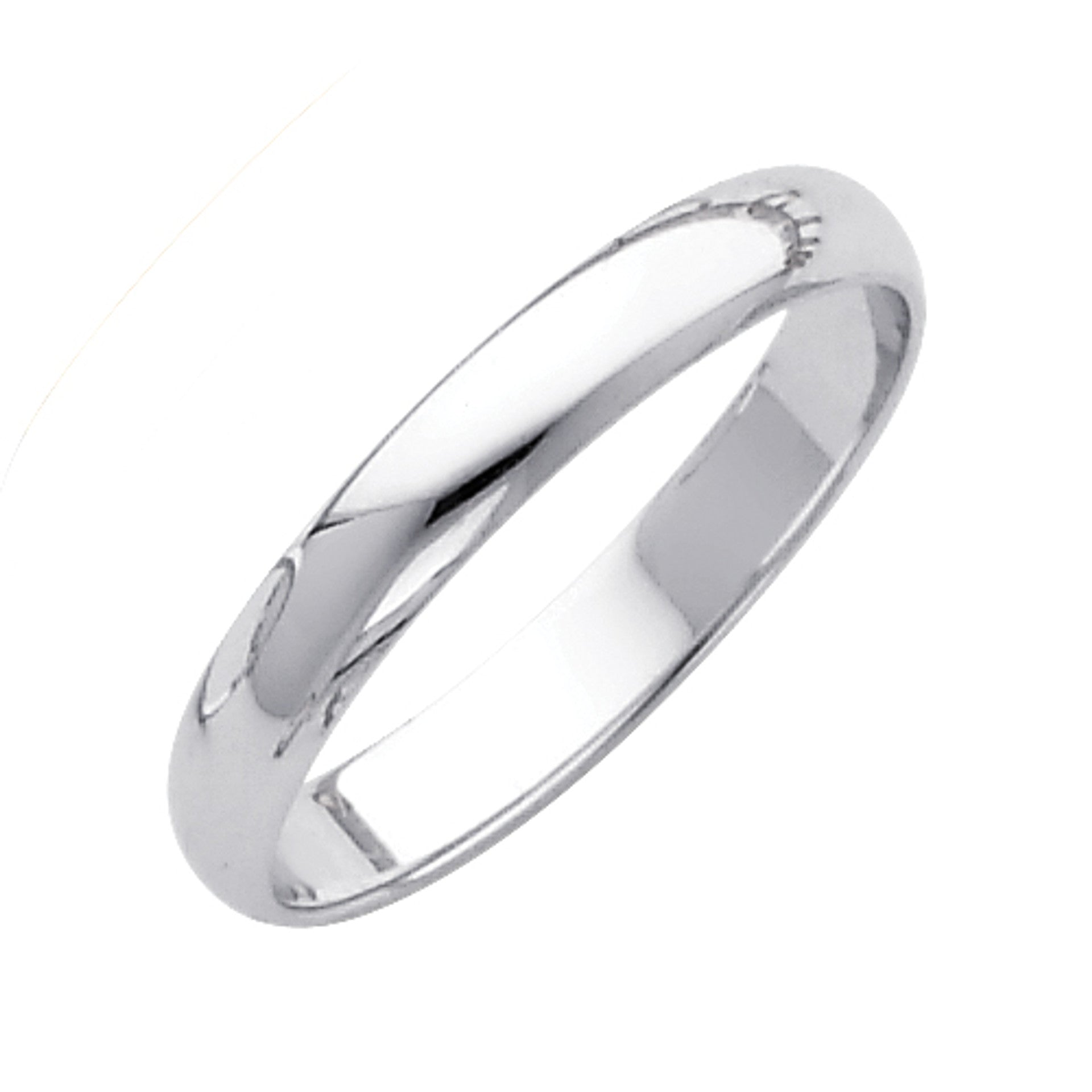 White Gold 4mm Polished Wedding Band Ring