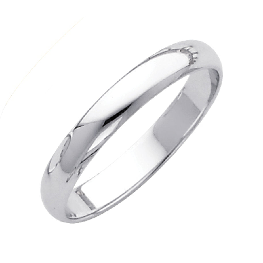 White Gold 4mm Polished Wedding Band Ring