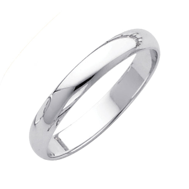 White Gold 4mm Polished Wedding Band Ring