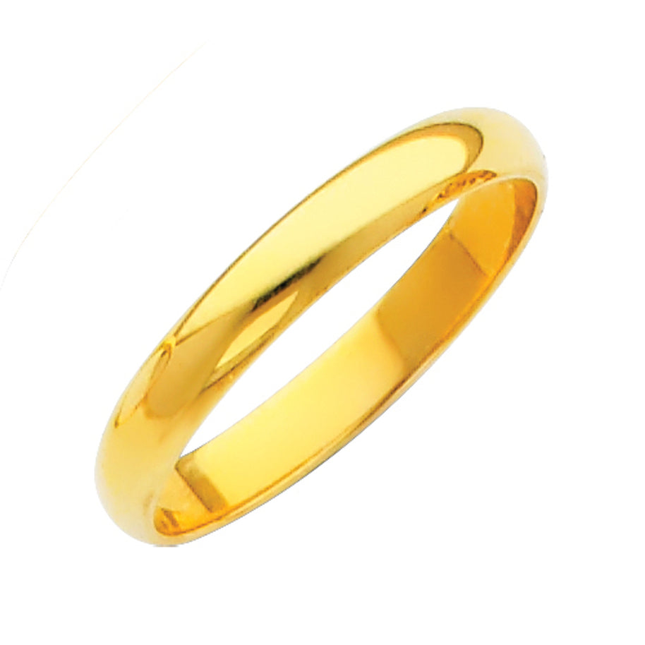 Yellow Gold 3mm Polished Wedding Band Ring