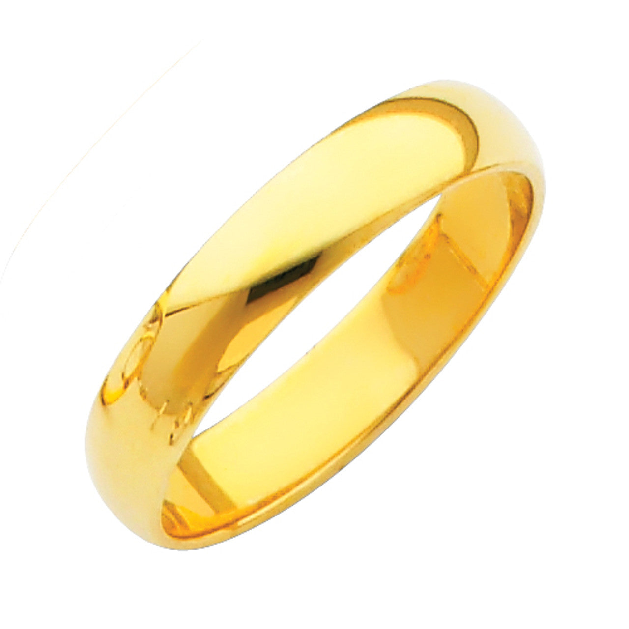 Gold 4mm Polished Wedding Band Ring (Available in Yellow/White Gold)