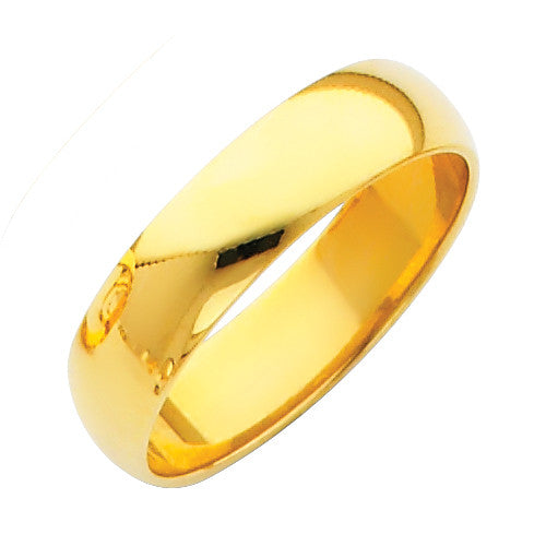 Yellow Gold 5mm Polished Wedding Band Ring
