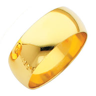 Yellow Gold 8mm Polished Wedding Band Ring