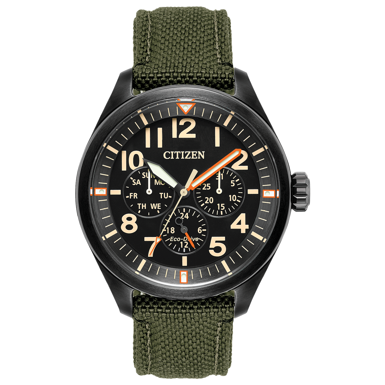BU2055-16E Citizen Eco-Drive men's watch-Chandler Arabic number Dark Green strap