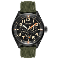 BU2055-16E Citizen Eco-Drive men's watch-Chandler Arabic number Dark Green strap