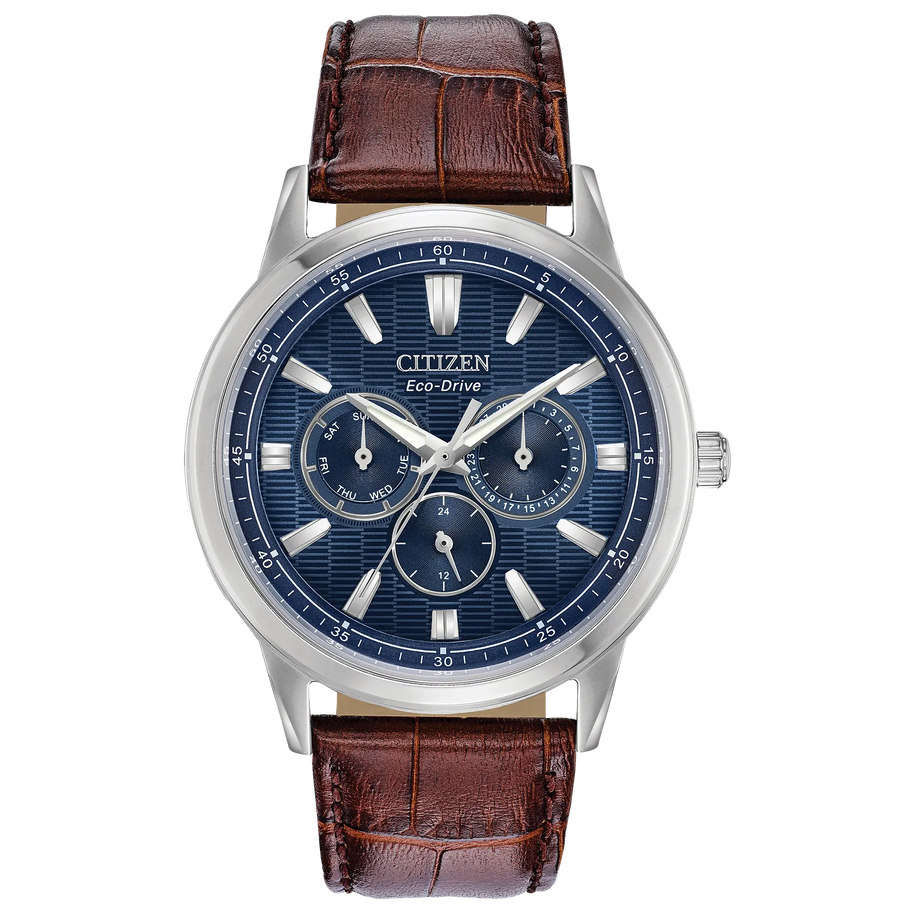 BU2070-12L Citizen Corso Blue Dial Brown Leather Men's Watch