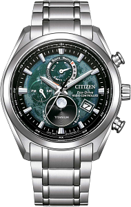 BY1010-57X Citizen Tsuki-yomi A-T Moonphase Radio-Controlled Quartz Red / Dark Sunray Dial Super Titanium Men's Watch