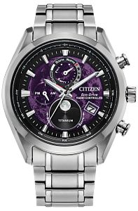 Citizen Tsuki-Yomi A-T BY1010-81Z Purple Dial Super Titanium Men's Watch