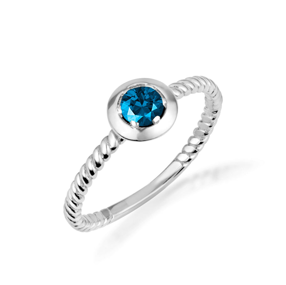 .925 Sterling Silver Custom Lab Created Birthstone Rope Ring