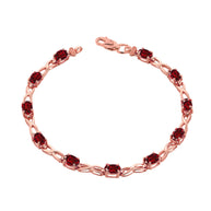 Rose Gold Personalized Oval Birthstone Infinity Bracelet