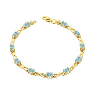 Yellow Gold Personalized Oval Birthstone Infinity Bracelet