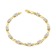 Yellow Gold Personalized Oval Birthstone Infinity Bracelet