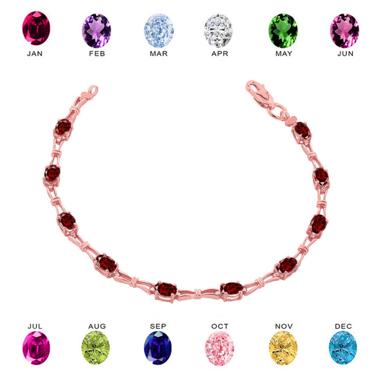 Personalized Birthstone Tennis Bracelet (Available in Yellow Gold, Rose Gold, White Gold)