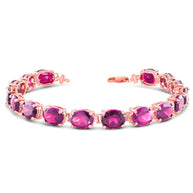 Personalized Oval Birthstone (9 x 7) Tennis Bracelet (Available in Yellow/Rose/White Gold)