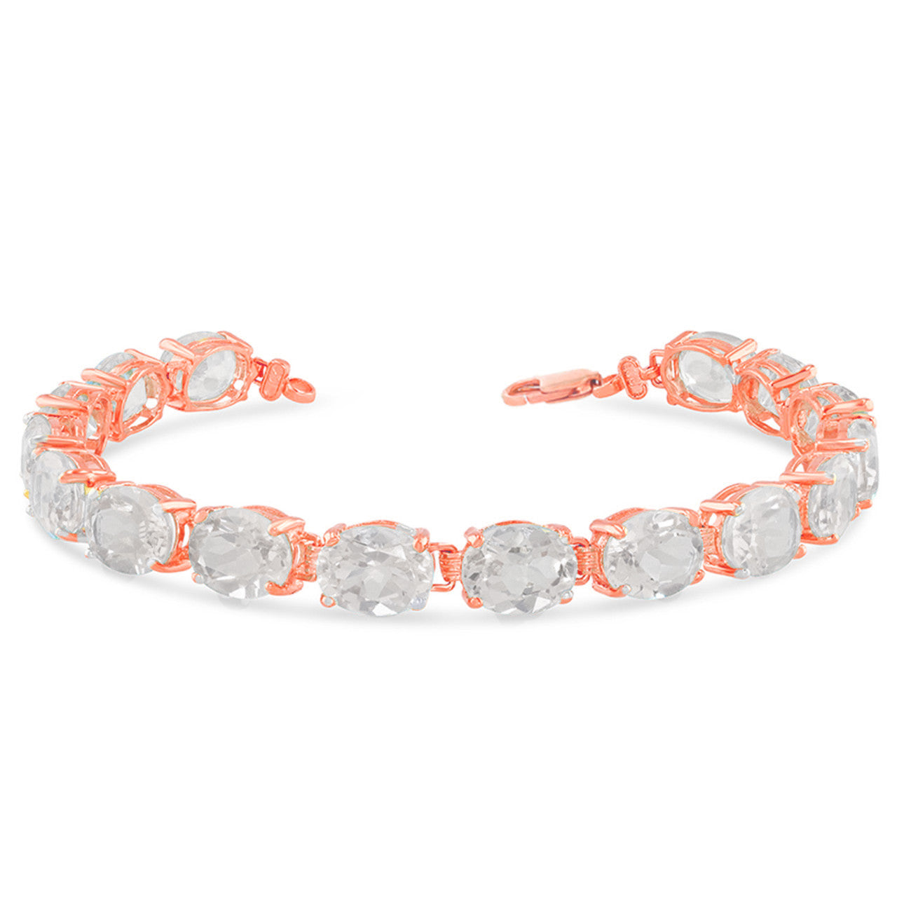 Personalized Oval Birthstone (9 x 7) Tennis Bracelet (Available in Yellow/Rose/White Gold)