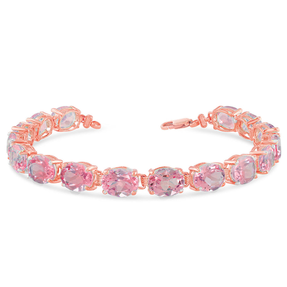 Personalized Oval Birthstone (9 x 7) Tennis Bracelet (Available in Yellow/Rose/White Gold)