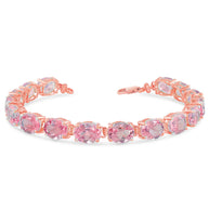 Personalized Oval Birthstone (9 x 7) Tennis Bracelet (Available in Yellow/Rose/White Gold)