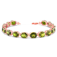 Personalized Oval Birthstone (9 x 7) Tennis Bracelet (Available in Yellow/Rose/White Gold)